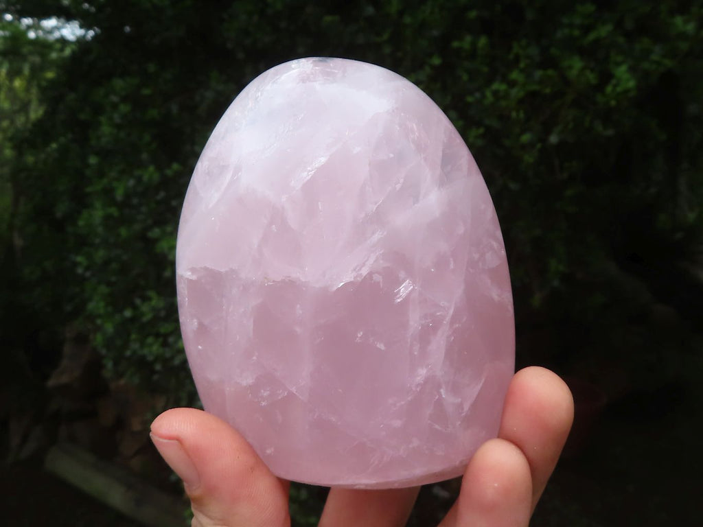 Polished Rose Quartz Standing Free Forms x 3 From Madagascar - Toprock Gemstones and Minerals 