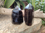 Polished Smokey Quartz Crystals x 2 From Madagascar - Toprock Gemstones and Minerals 