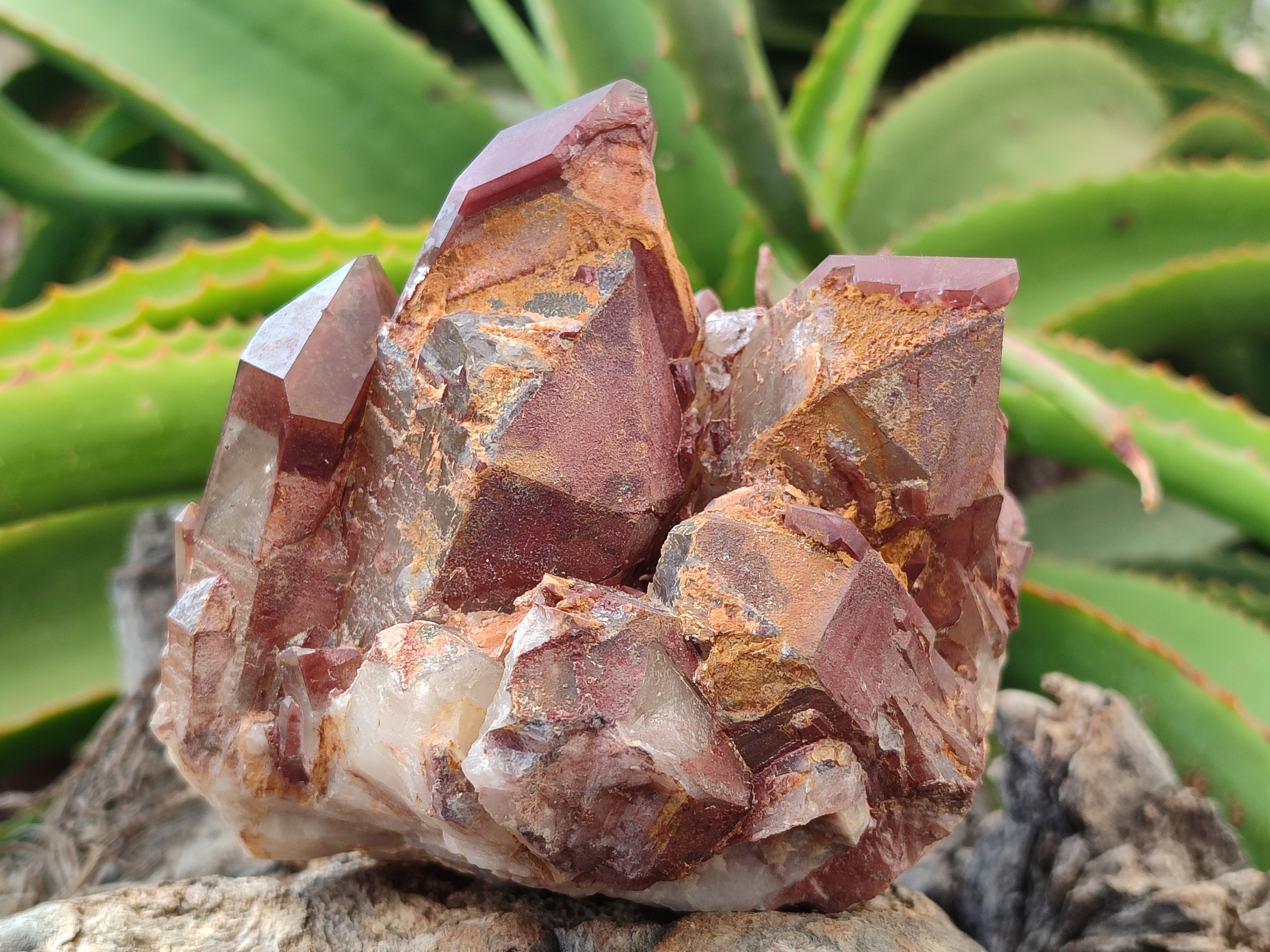 Natural Red Hematoid Quartz Clusters x 2 From Karoi, Zimbabwe - Toprock Gemstones and Minerals 