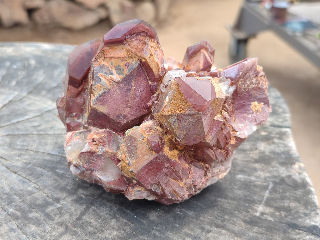 Natural Red Hematoid Quartz Clusters x 2 From Karoi, Zimbabwe - Toprock Gemstones and Minerals 