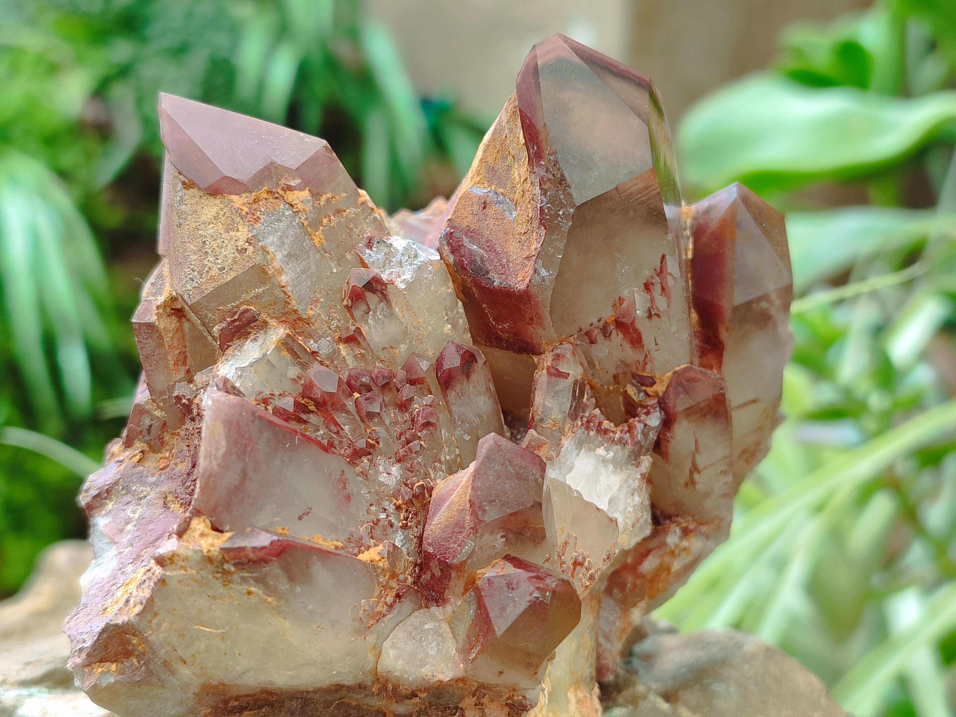 Natural Red Hematoid Quartz Clusters x 2 From Karoi, Zimbabwe - Toprock Gemstones and Minerals 