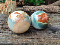 Polished Polychrome Jasper Spheres x 2 From Mahajanga, Madagascar - Toprock Gemstones and Minerals 