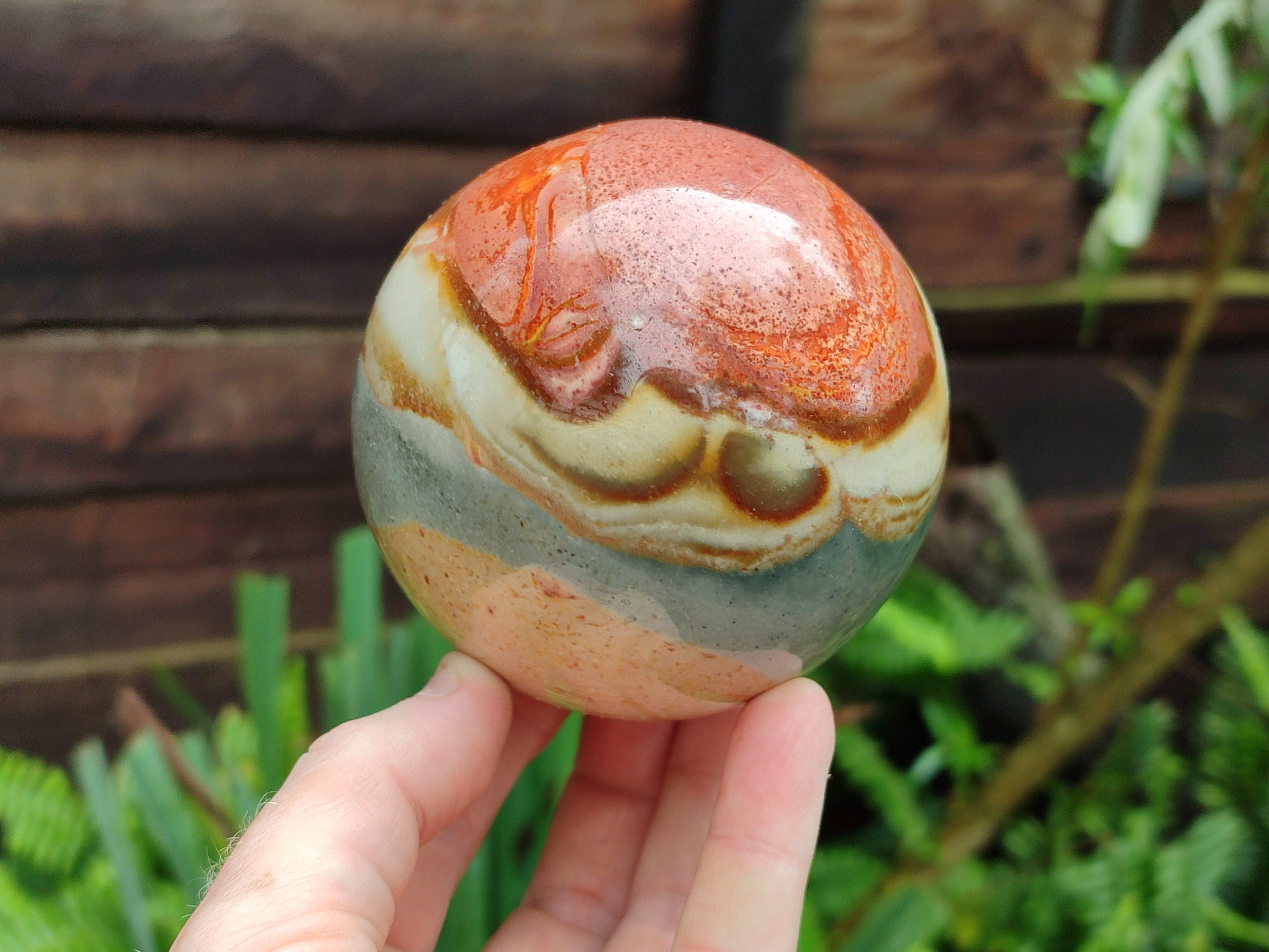 Polished Polychrome Jasper Spheres x 2 From Mahajanga, Madagascar - Toprock Gemstones and Minerals 