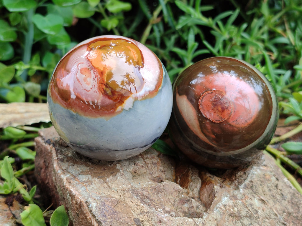Polished Polychrome Jasper Spheres x 4 From Mahajanga, Madagascar - Toprock Gemstones and Minerals 