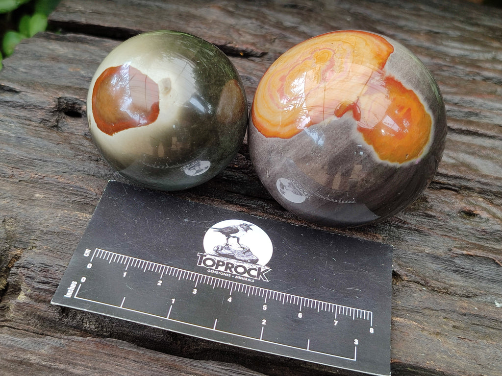Polished Polychrome Jasper Spheres x 4 From Mahajanga, Madagascar - Toprock Gemstones and Minerals 