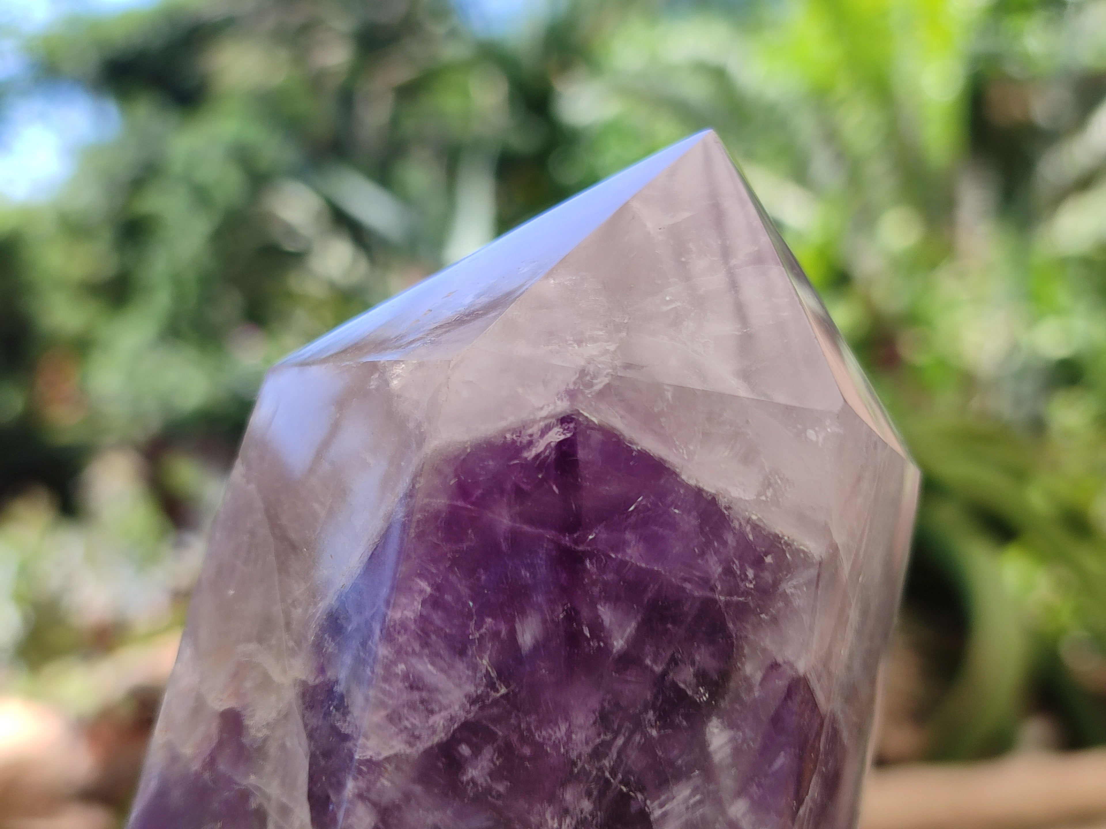 Polished Chevron Amethyst Points x 2 From Madagascar - Toprock Gemstones and Minerals 