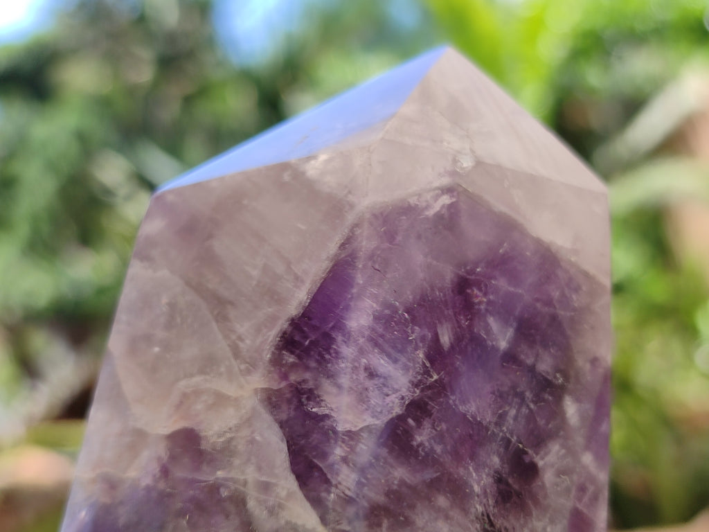 Polished Chevron Amethyst Points x 2 From Madagascar - Toprock Gemstones and Minerals 