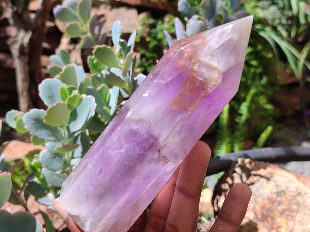 Polished Chevron Amethyst Points x 2 From Madagascar - Toprock Gemstones and Minerals 
