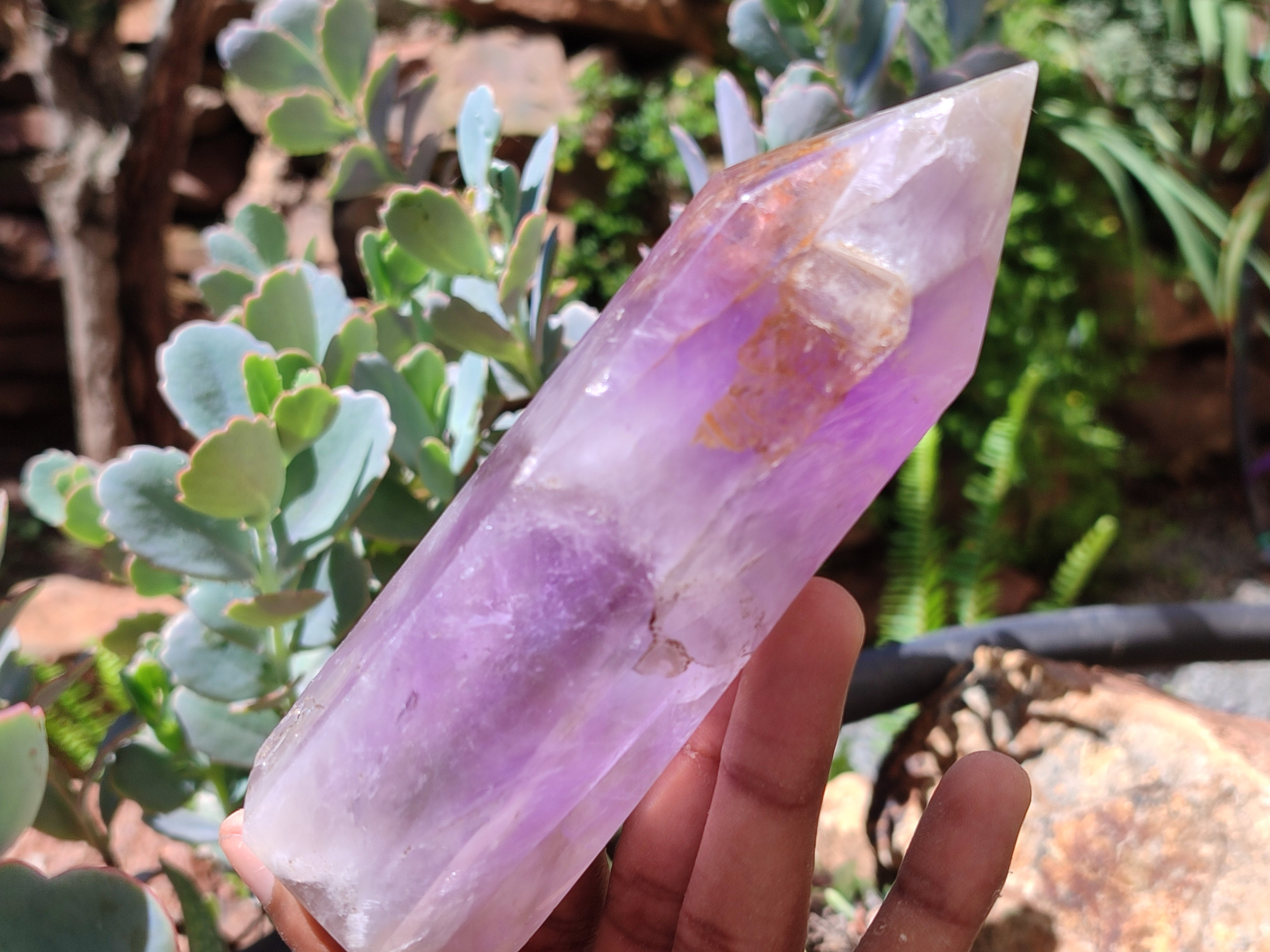 Polished Chevron Amethyst Points x 2 From Madagascar - Toprock Gemstones and Minerals 