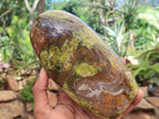 Polished Green Opal Standing Free Forms x 2 From Antsirabe, Madagascar - Toprock Gemstones and Minerals 