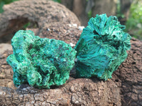 Natural Silky Malachite Specimens x 6 From Kasompe, Congo - Toprock Gemstones and Minerals 