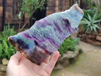 Polished Watermelon Fluorite Slices x 2 From Uis, Namibia - Toprock Gemstones and Minerals 