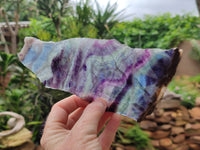 Polished Watermelon Fluorite Slices x 2 From Uis, Namibia - Toprock Gemstones and Minerals 