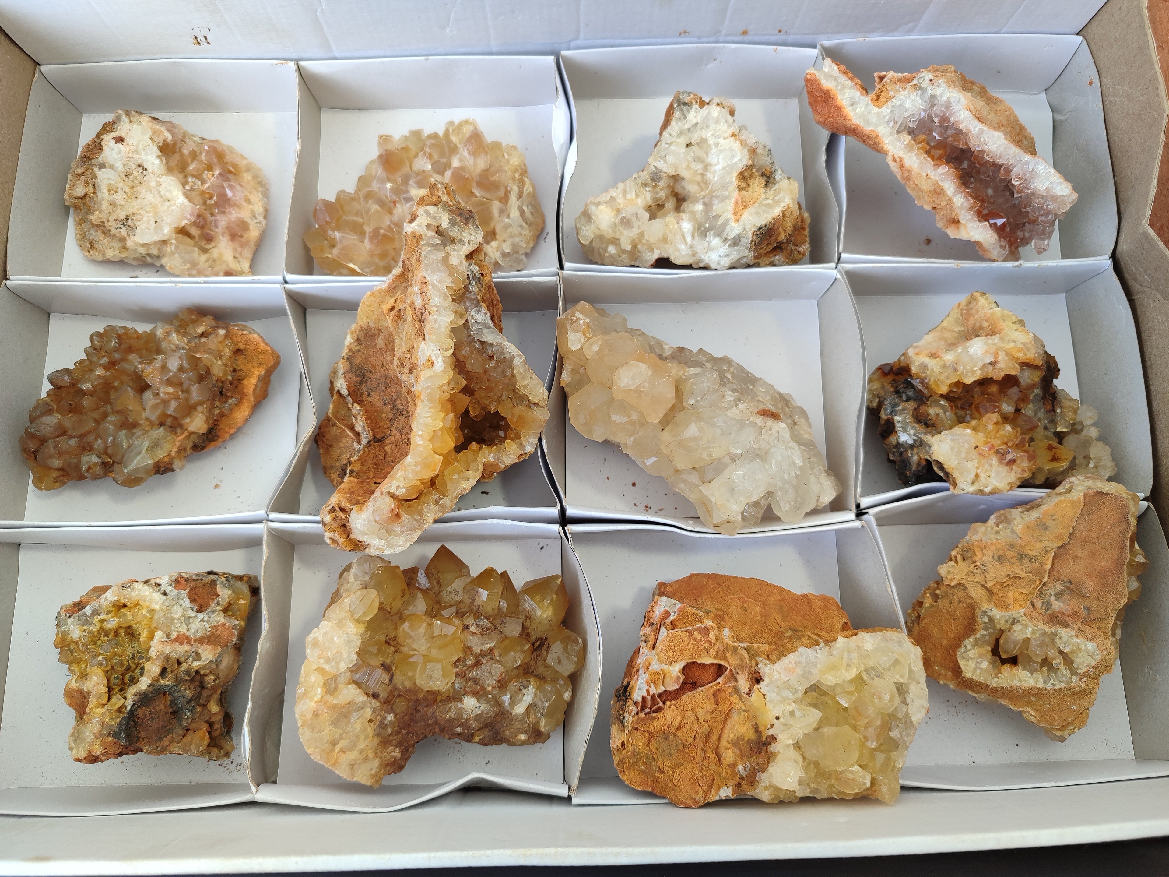 Natural Limonite Quartz Clusters x 12 From Solwezi, Zambia - Toprock Gemstones and Minerals 