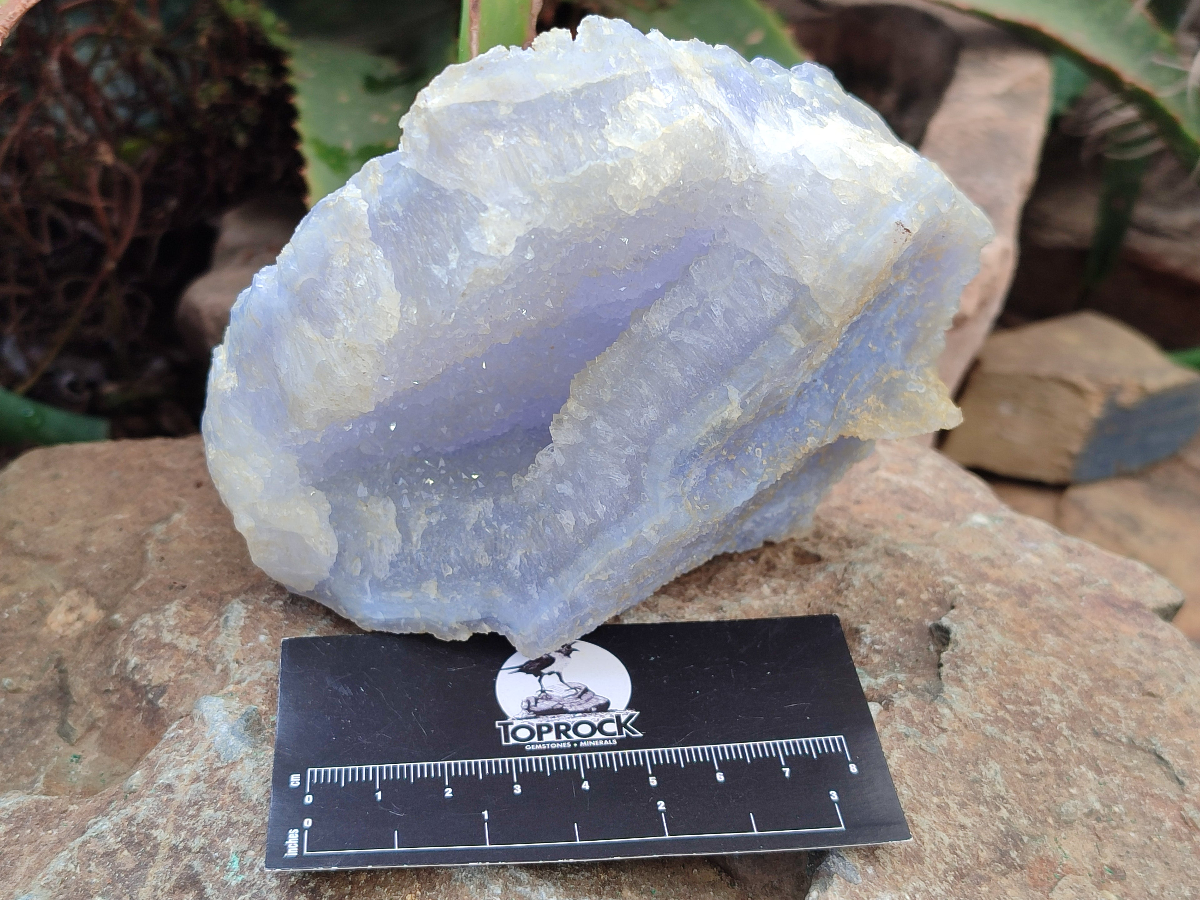 Natural Etched Blue Chalcedony Specimens x 2 From Nsanje, Malawi - Toprock Gemstones and Minerals 