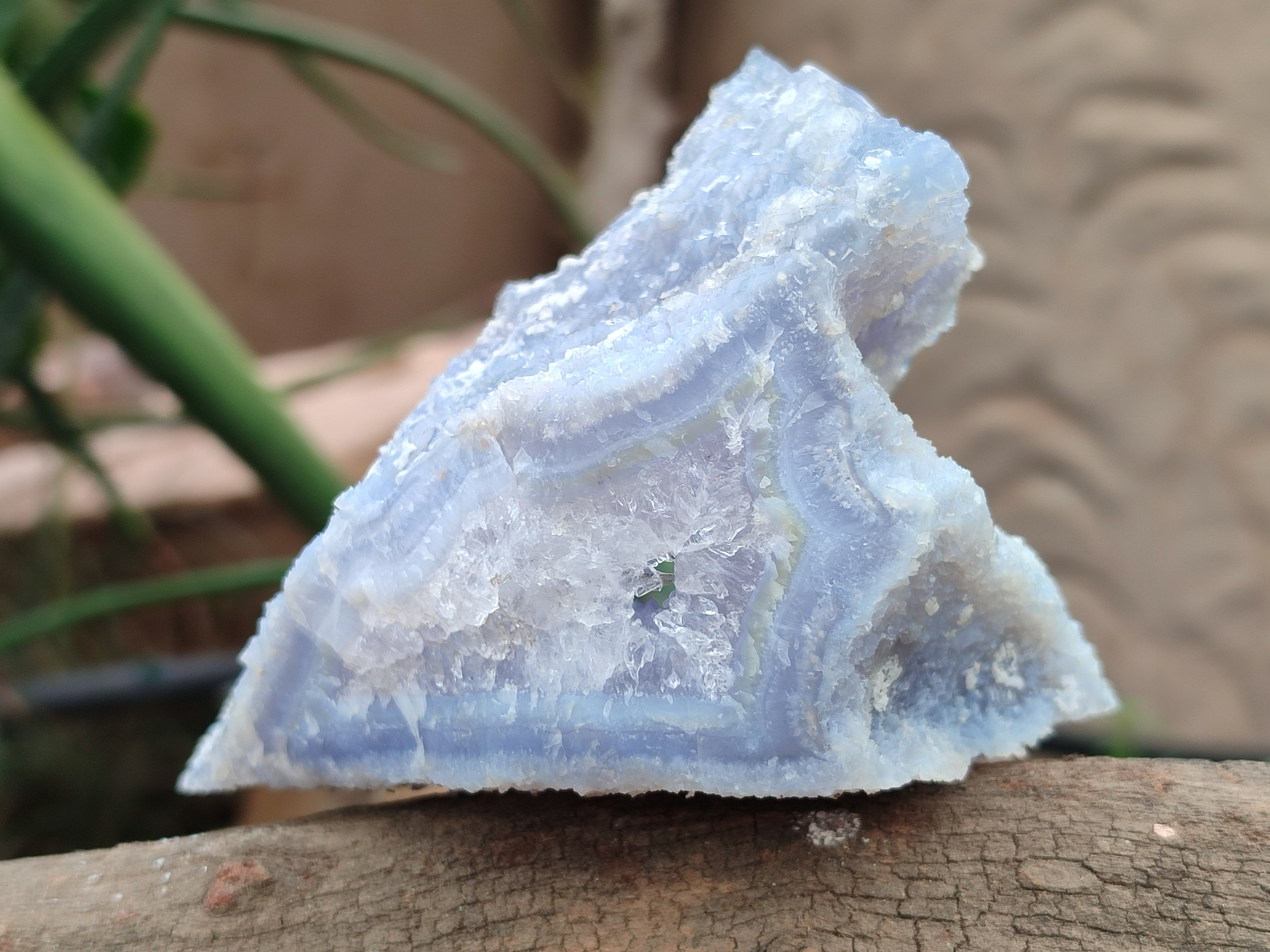 Natural Etched Blue Chalcedony Specimens x 2 From Nsanje, Malawi - Toprock Gemstones and Minerals 