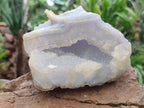 Natural Etched Blue Chalcedony Specimens x 2 From Nsanje, Malawi - Toprock Gemstones and Minerals 