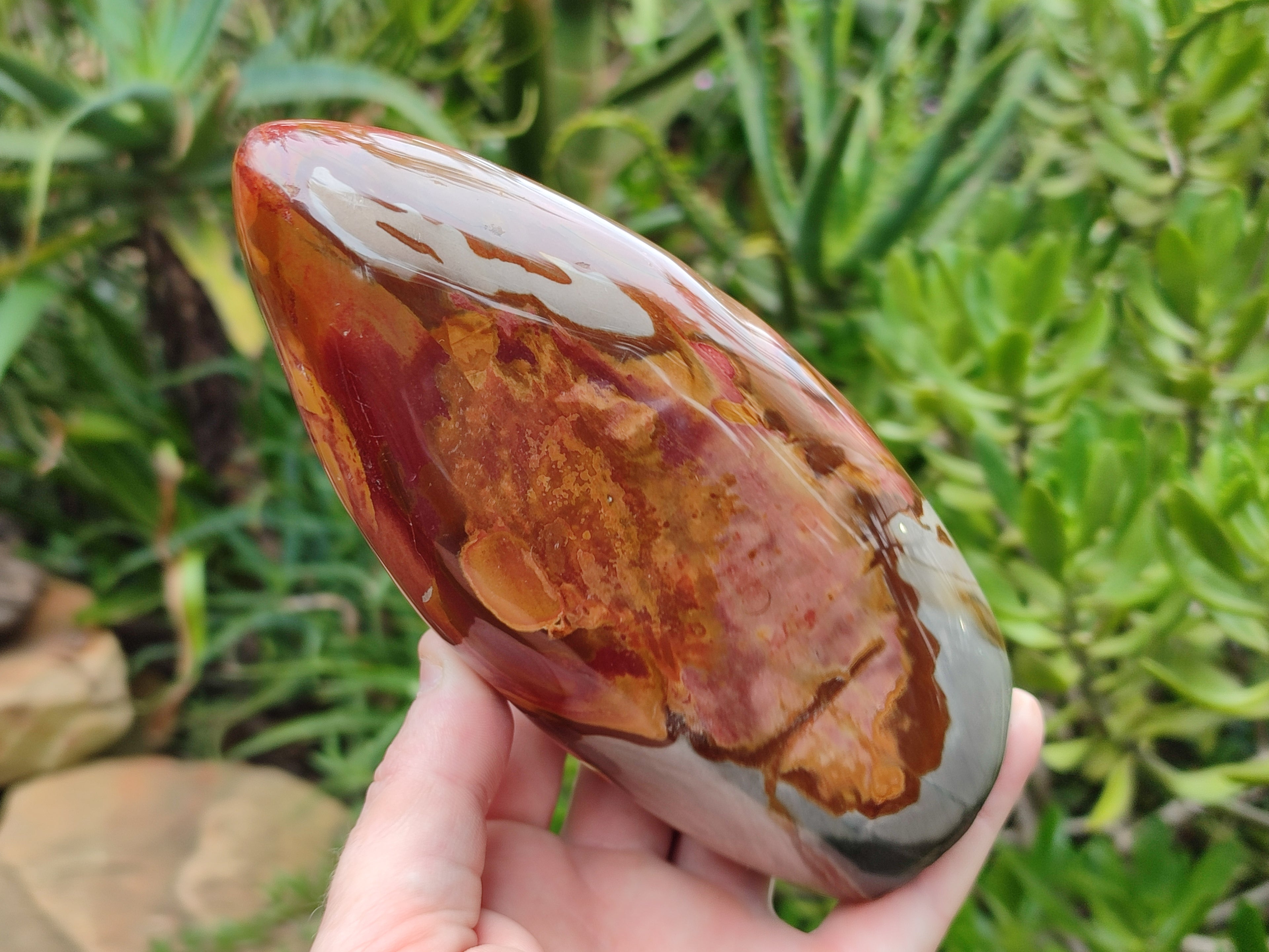 Polished Polychrome Jasper Standing Free Forms x 3 From Mahajanga, Madagascar - Toprock Gemstones and Minerals 