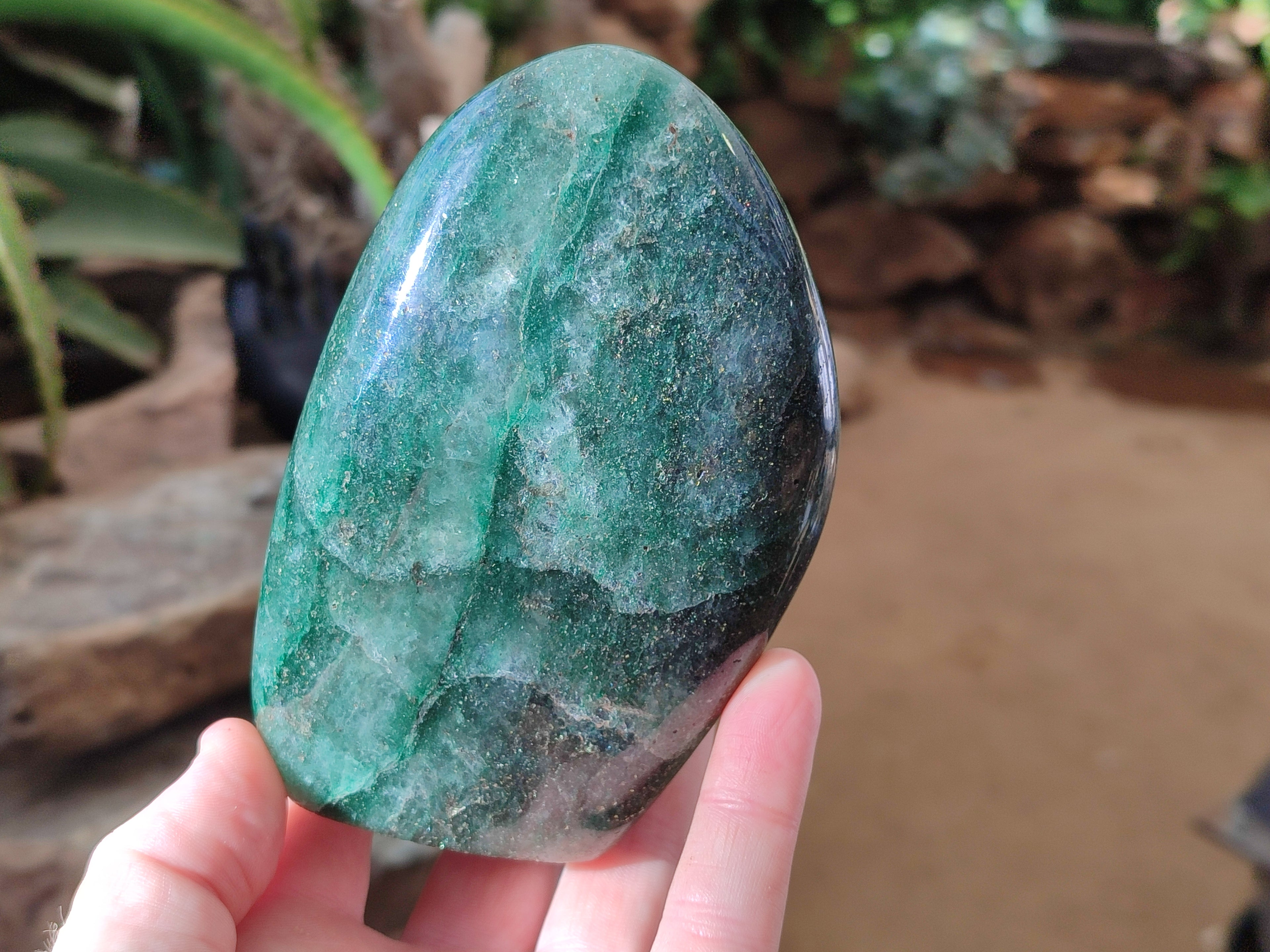 Polished Fuchsite Standing Free Forms x 2 From Madagascar - Toprock Gemstones and Minerals 