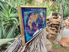 Hand Made Lapis Lazuli Framed Map of the World - Sold Per Item - From Afghanistan - Toprock Gemstones and Minerals 