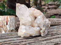 Natural Smokey Phantom Quartz Clusters x 3 From Luena, Congo - Toprock Gemstones and Minerals 