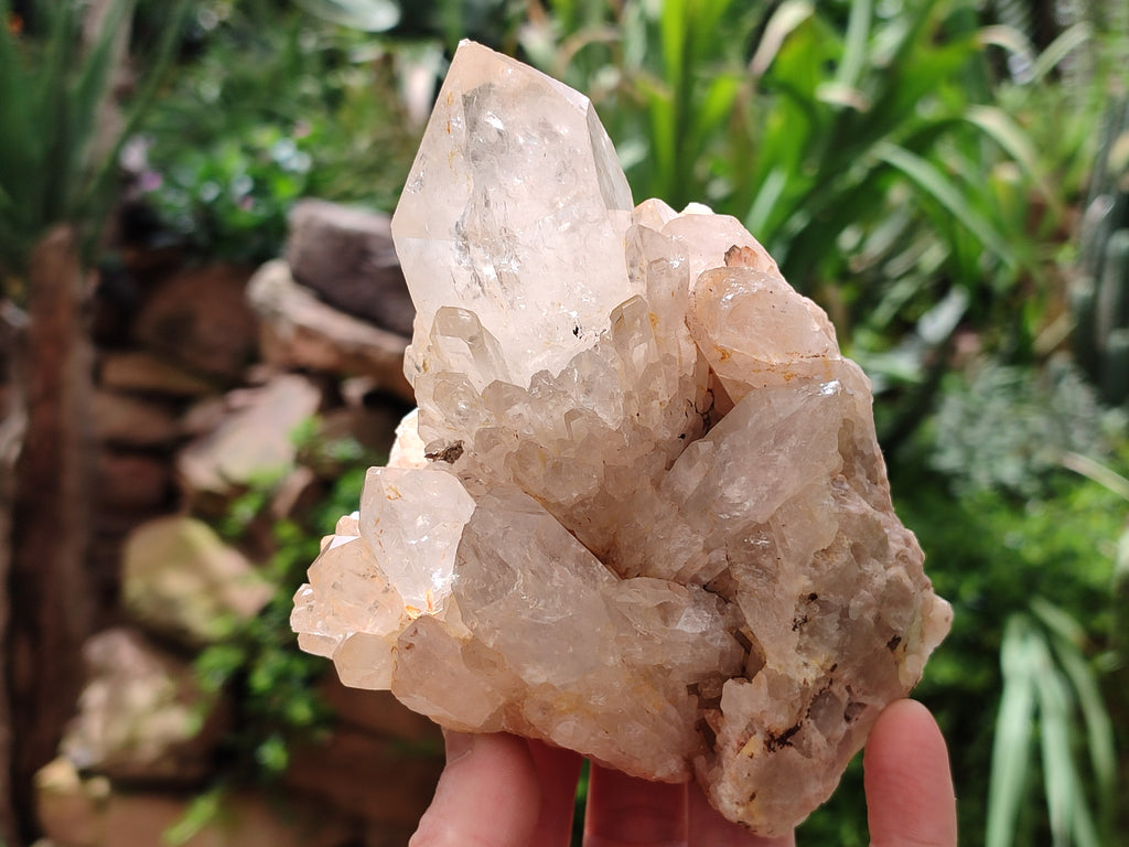 Natural Smokey Phantom Quartz Clusters x 3 From Luena, Congo - Toprock Gemstones and Minerals 