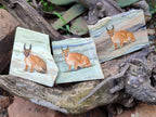 Hand Made Lynx / Caracal Decoupage on Butter Jade Stone Slabs - sold per item - From South Africa - Toprock Gemstones and Minerals 