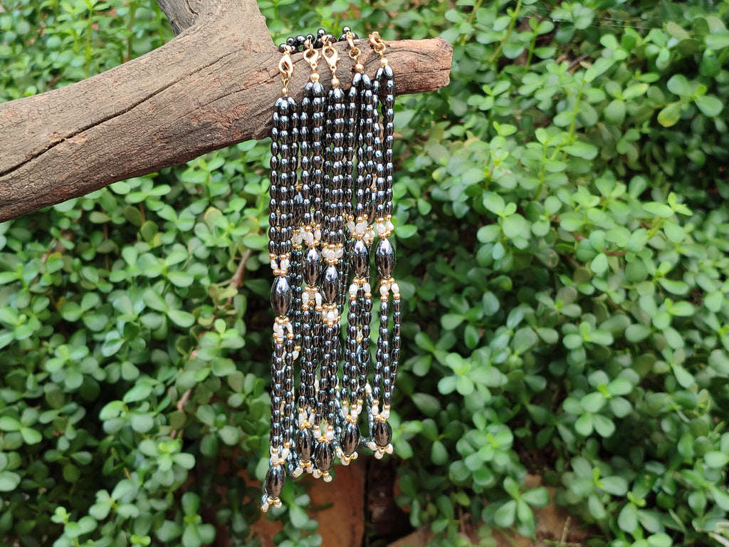 Polished Hematite and Freshwater Pearl Beaded Necklace - Sold Per Item - From Southern Africa - Toprock Gemstones and Minerals 
