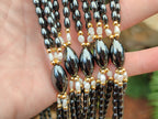 Polished Hematite and Freshwater Pearl Beaded Necklace - Sold Per Item - From Southern Africa - Toprock Gemstones and Minerals 