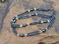Polished Hematite and Freshwater Pearl Beaded Necklace - Sold Per Item - From Southern Africa