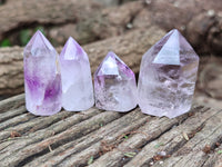 Polished Window Amethyst Quartz Crystals x 9 From Akansobe, Madagascar - Toprock Gemstones and Minerals 