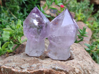 Polished Window Amethyst Quartz Crystals x 9 From Akansobe, Madagascar - Toprock Gemstones and Minerals 