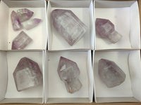 Polished Window Amethyst Quartz Crystals x 9 From Akansobe, Madagascar - Toprock Gemstones and Minerals 