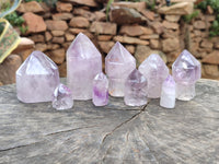 Polished Window Amethyst Quartz Crystals x 9 From Akansobe, Madagascar - Toprock Gemstones and Minerals 