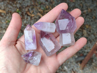 Polished Window Amethyst Quartz Crystals x 9 From Akansobe, Madagascar - Toprock Gemstones and Minerals 