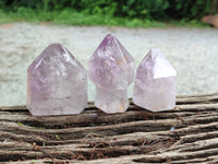 Polished Window Amethyst Quartz Crystals x 9 From Akansobe, Madagascar - Toprock Gemstones and Minerals 