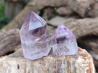Polished Window Amethyst Quartz Crystals x 9 From Akansobe, Madagascar - Toprock Gemstones and Minerals 