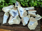 Natural Blue Lace Agate Geode Specimens x 12 From Malawi - Toprock Gemstones and Minerals 