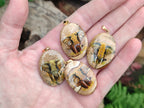 Polished Picture Stone Pendant with Hand Painted Elephant - Sold Per Item - From Namibia - Toprock Gemstones and Minerals 