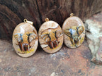 Polished Picture Stone Pendant with Hand Painted Elephant - Sold Per Item - From Namibia - Toprock Gemstones and Minerals 