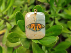 Polished Polychrome Jasper Pendant with Hand Painted Butterflies - sold per item - From Madagascar - Toprock Gemstones and Minerals 
