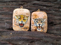 Polished Picture Stone Pendant with Hand Painted Leopard - Sold Per Item - From Namibia - Toprock Gemstones and Minerals 