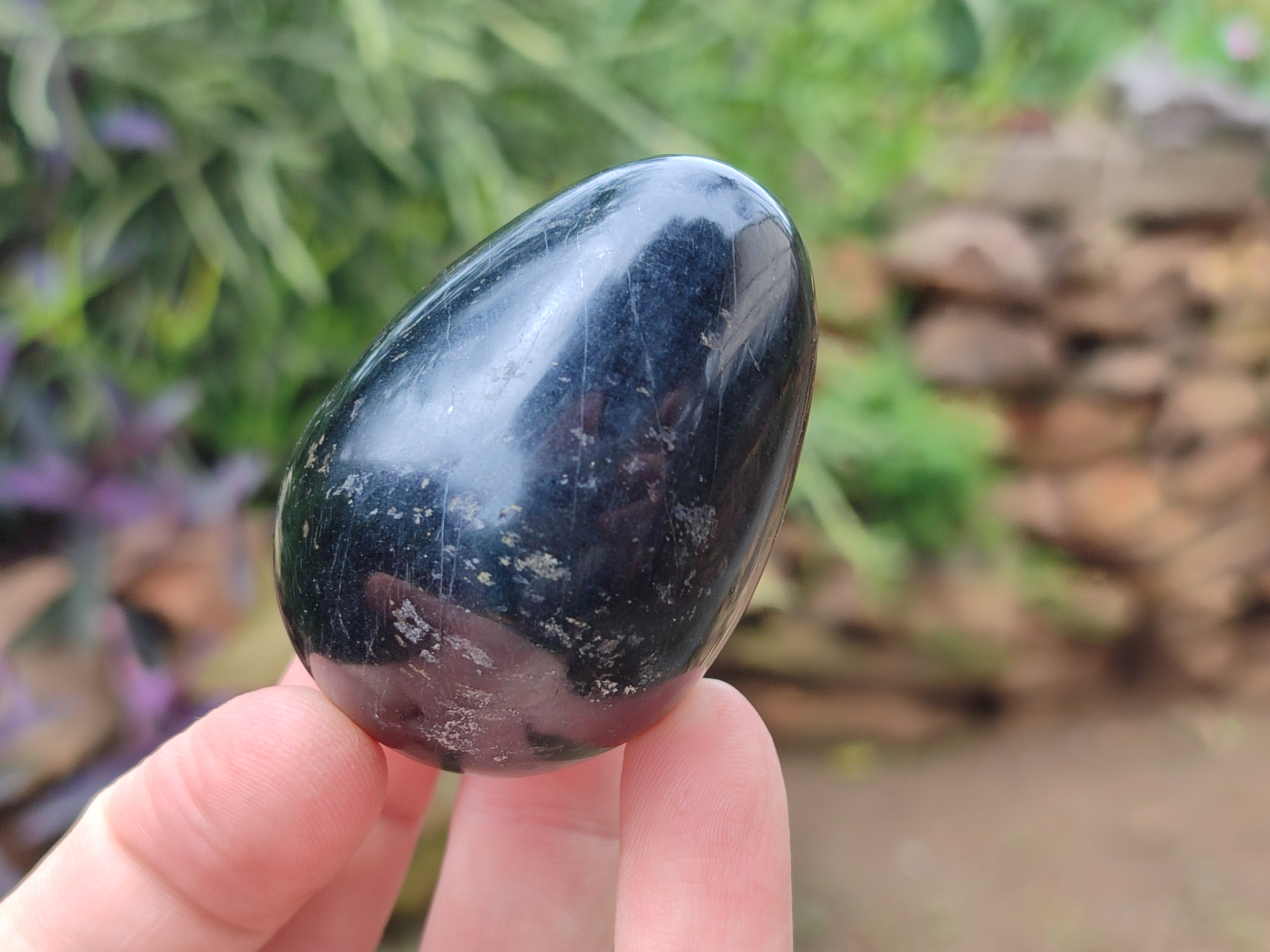 Polished Schorl Black Tourmaline Eggs x 6 From Madagascar - Toprock Gemstones and Minerals 