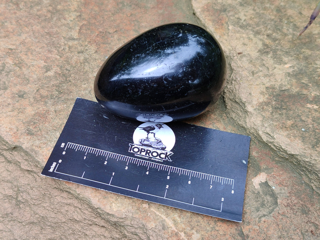 Polished Schorl Black Tourmaline Eggs x 6 From Madagascar - Toprock Gemstones and Minerals 