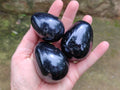 Polished Schorl Black Tourmaline Eggs x 6 From Madagascar - Toprock Gemstones and Minerals 