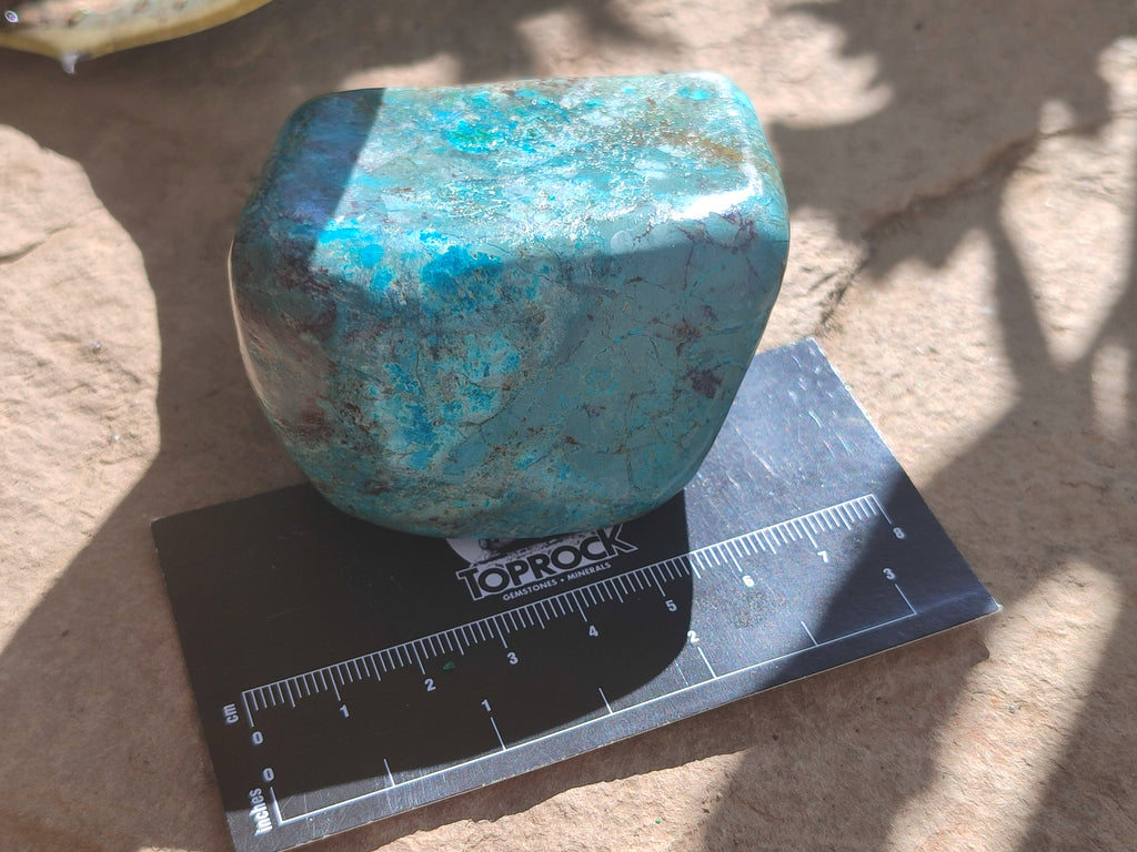 Polished Shattuckite with Azurite and Chrysocolla Free Forms x 6 From Congo - Toprock Gemstones and Minerals 