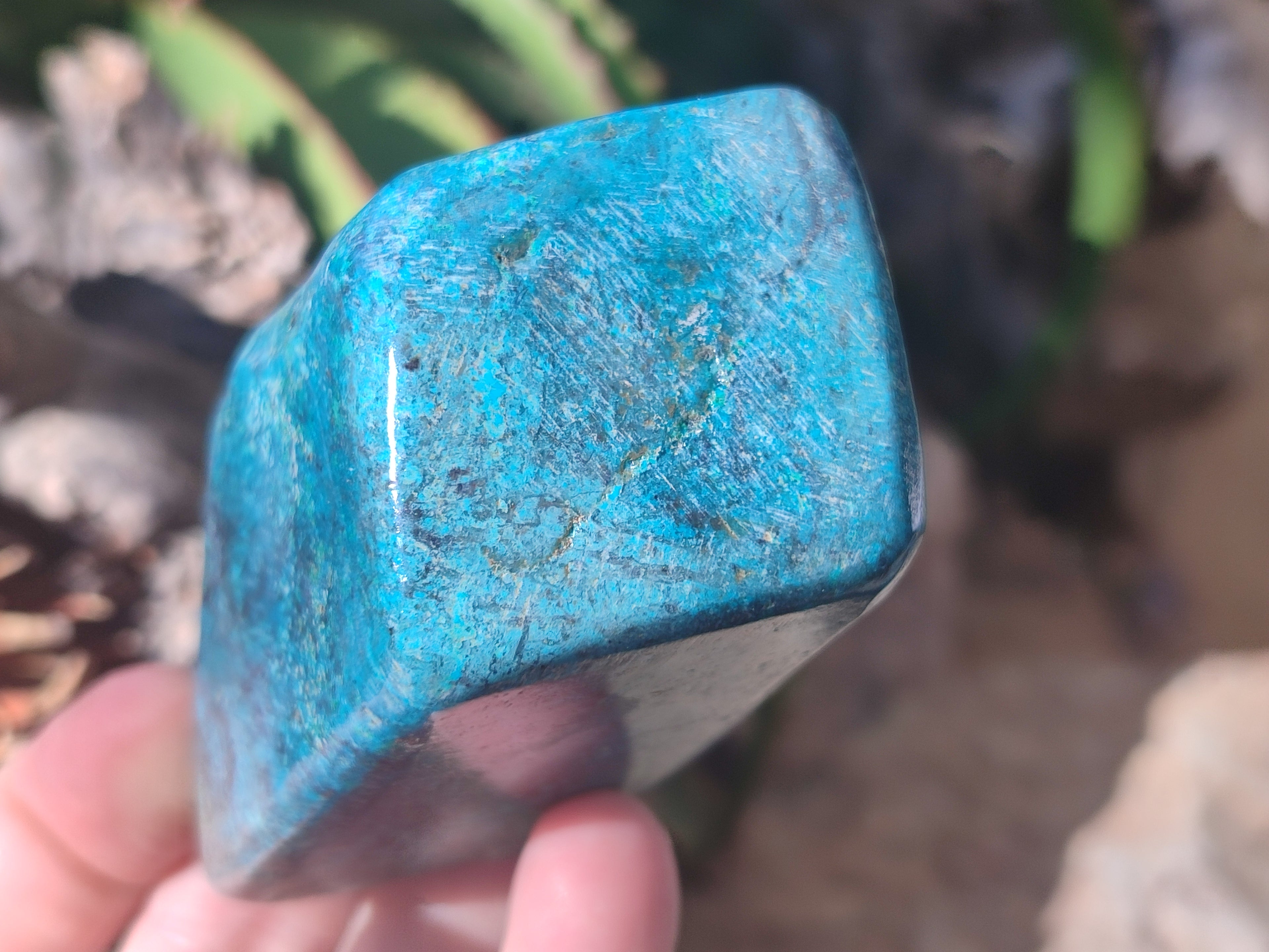 Polished Shattuckite with Azurite and Chrysocolla Free Forms x 6 From Congo - Toprock Gemstones and Minerals 