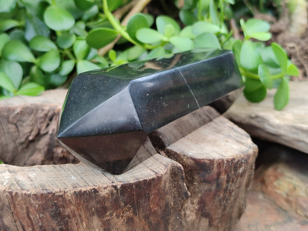 Polished Black Basalt Double Terminated Points x 4 From Madagascar - Toprock Gemstones and Minerals 