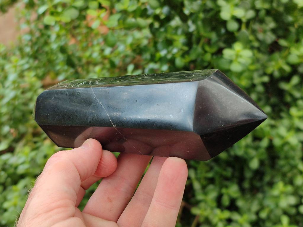 Polished Black Basalt Double Terminated Points x 4 From Madagascar - Toprock Gemstones and Minerals 