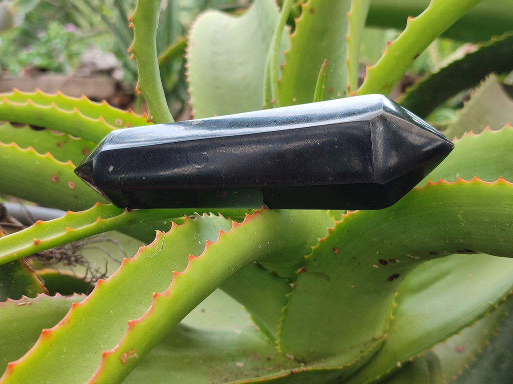 Polished Black Basalt Double Terminated Points x 4 From Madagascar - Toprock Gemstones and Minerals 